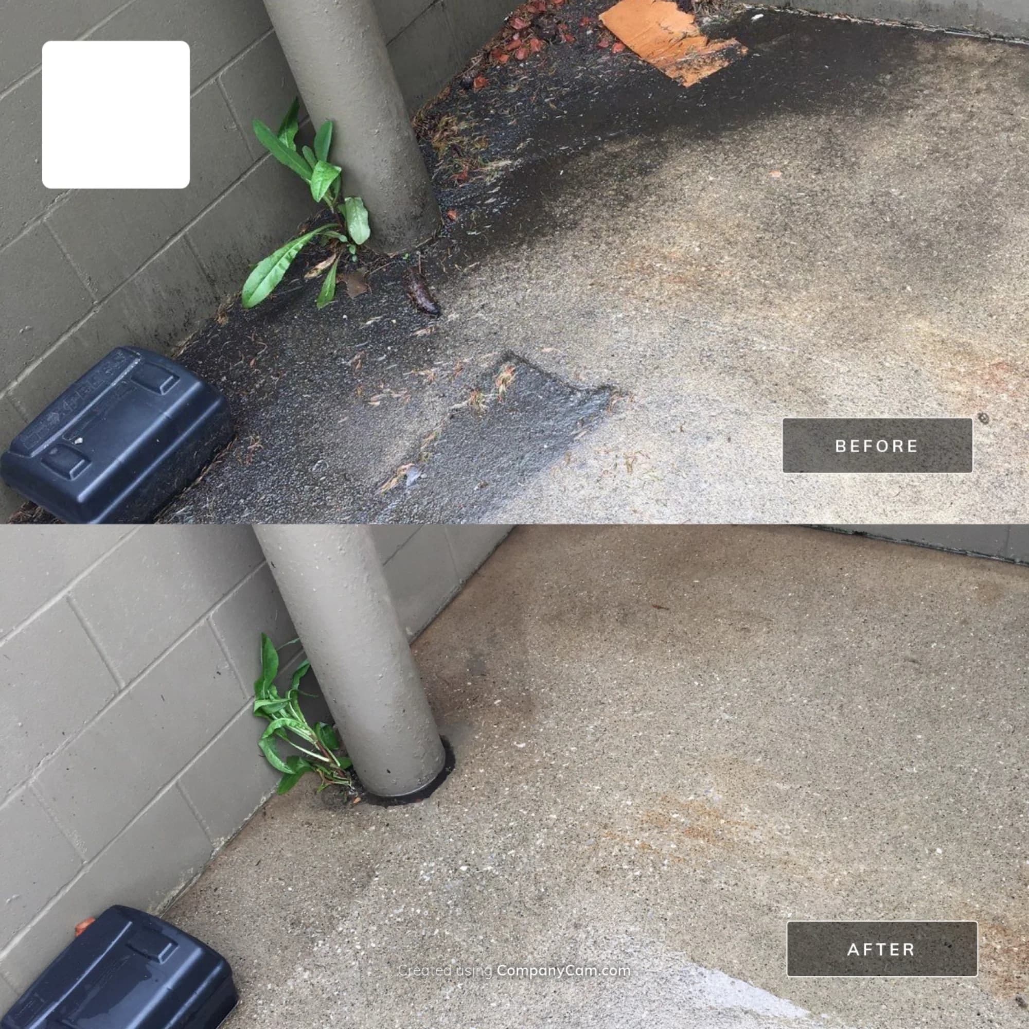 Corner grease cleanup before and after